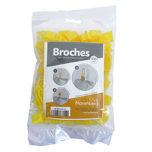 Foto de Broches para cierre Malla Envase Extruída Amarillo 2000 unidades