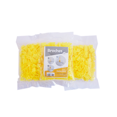 Broches para cierre Malla Envase Extruída Amarillo 2000 unidades Marienberg