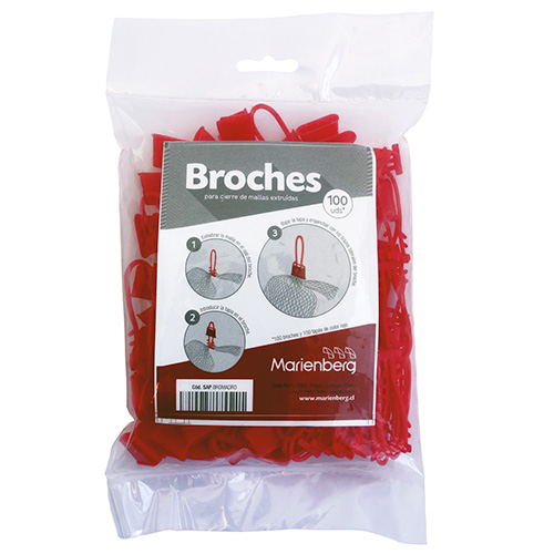Foto de Broches para cierre Malla Envase Extruída Rojo 2000 unidades