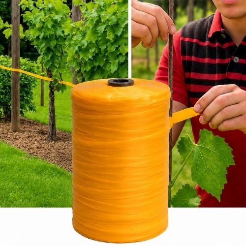 Cinta Amarra Viña Manual Bobina de 2kg aprox 10mm Amarillo 10 Bobinas Marienberg