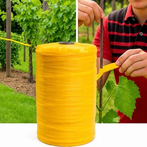 Cinta Amarra Viña Manual Bobina de 4kg aprox 20mm Amarilla 6 Bobinas Marienberg