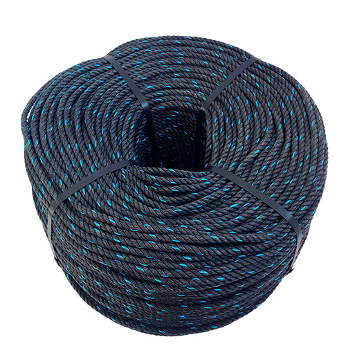 Cuerda Rafía de 24kg aprox 4,8mm Negro con Pinta Azul 1 unidad Marienberg