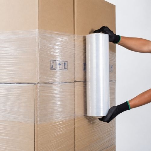 Film Pre Stretch Manual de 2kg 450mm x 12 mic 403m Transparente 6 unidades Marienberg