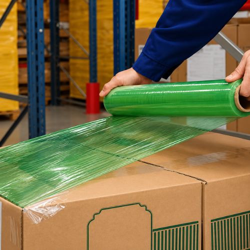 Film Stretch Manual de 1,5kg 500mm x 20 mic 163m Verde 6 unidades Marienberg