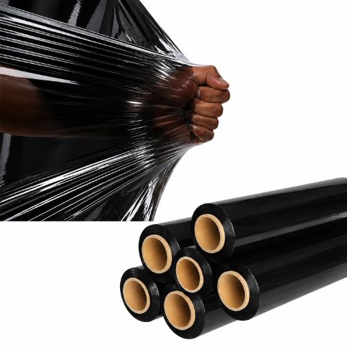 Film Stretch Manual de  2kg aprox 500mm x 20mic 217m Negro 6 unidades Marienberg