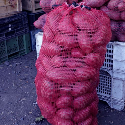 Malla Envase Lisa Tipo Hortalizas para 25kg aprox  Rojo 1000 unidades Marienberg