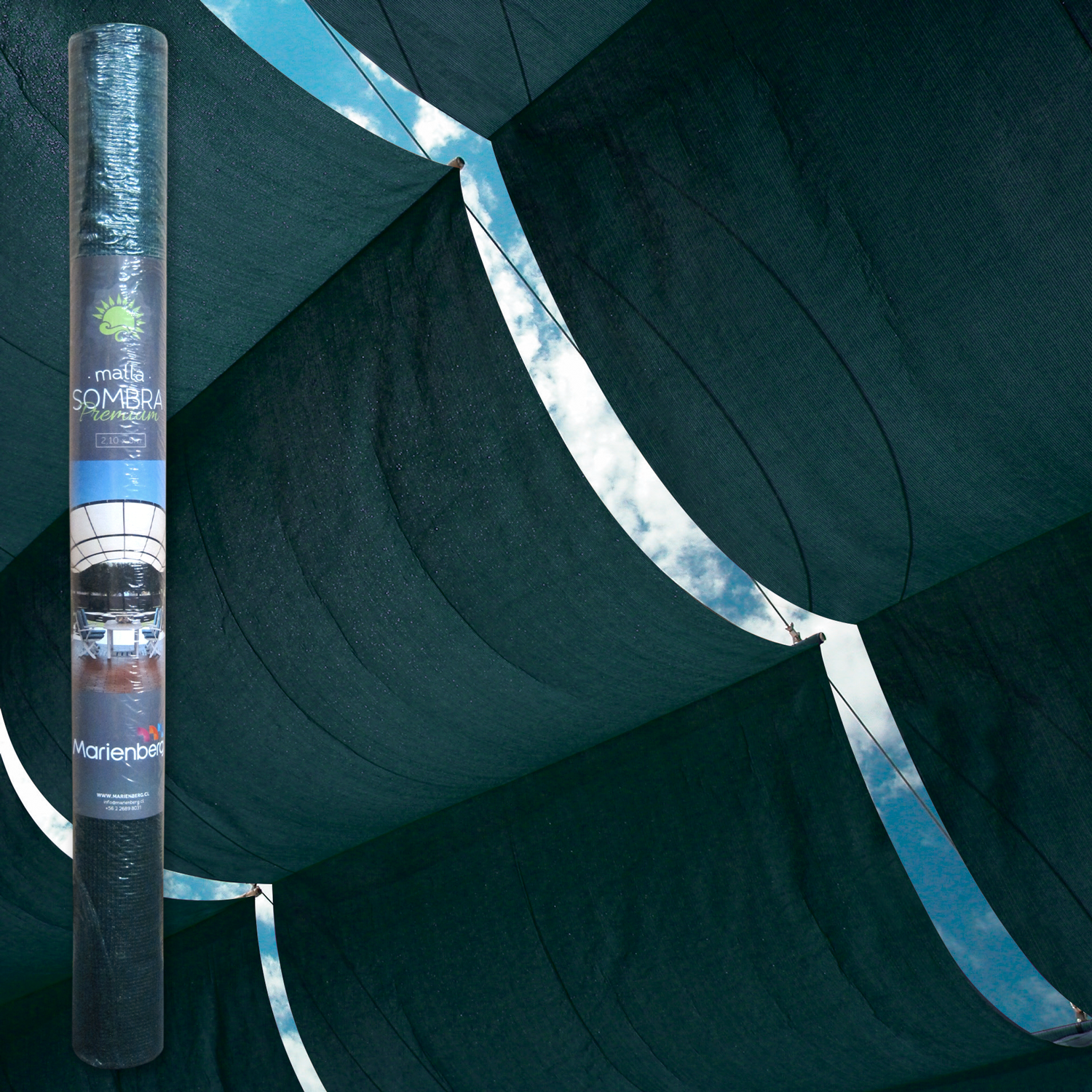 Malla Raschel Sombra Decorativa Premium 2,10x5m Foresta 1 rollo TREETOP