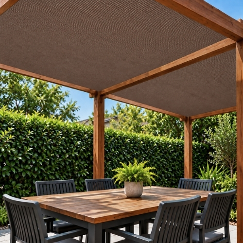 Malla Raschel Sombra Decorativa Premium 2,10x5m Moka 1 rollo TREETOP