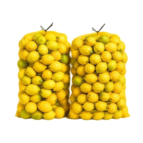 Malla Envase de Tejido Raschel Tipo limon para 20kg aprox Amarillo 1000 unidades Marienberg