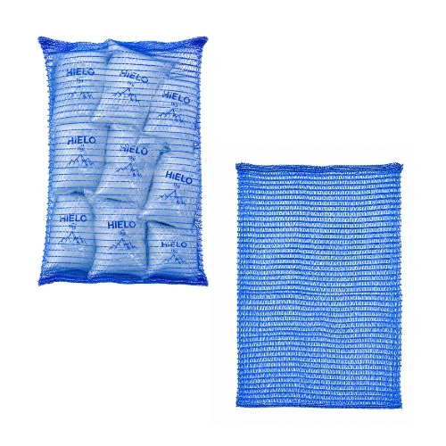 Foto de Malla Envase Lisa Tipo Hielo para 30kg aprox  Azul 1000 unidades