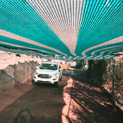 Malla Raschel Sombra Franjeada 80%  4,20x5m Verde/Blanco 1 rollo TREETOP