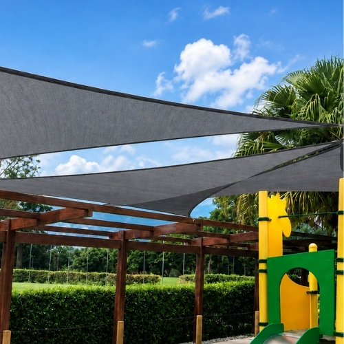 Vela Sombra Triangular 3x3x3m Gris 1 unidad TREETOP