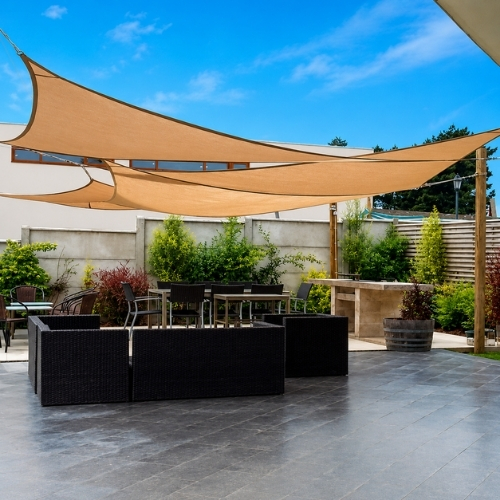 Vela Sombra Triangular 5x5x7m  Beige 1 unidad TREETOP
